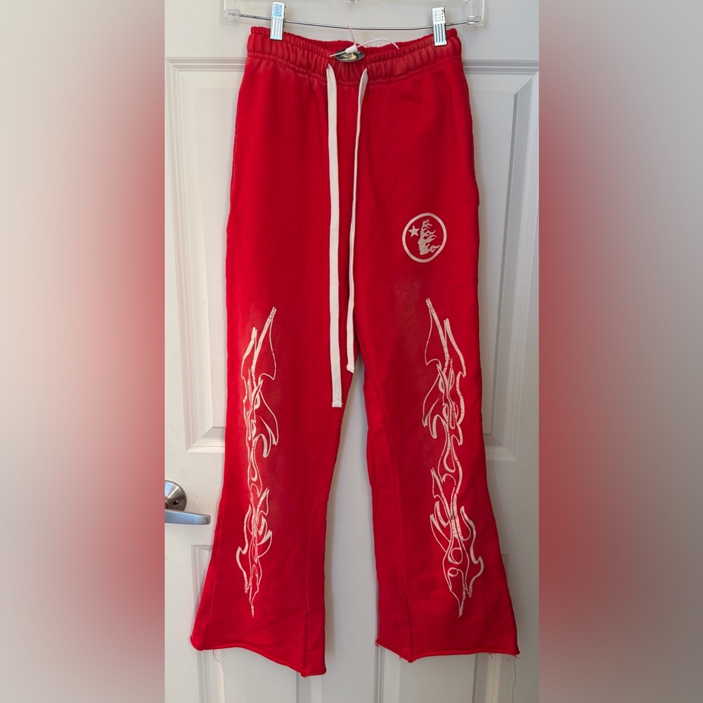 Hellstar Racer Path to Paradise Flared Sweatpants, Vintage Red, Small